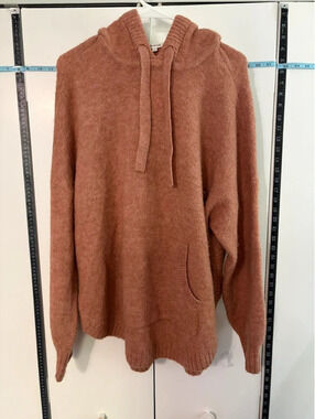 Madewell Sweater Hoodie Wilmington XL Wool Alpaca Heather Pink NWOT